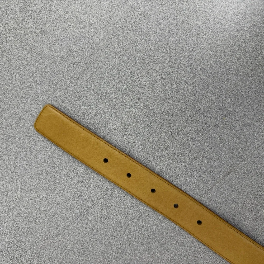 Canterbury Belt Mens 36 Tan Glove Leather Gold Tone Buckle Classic Vtg 1in